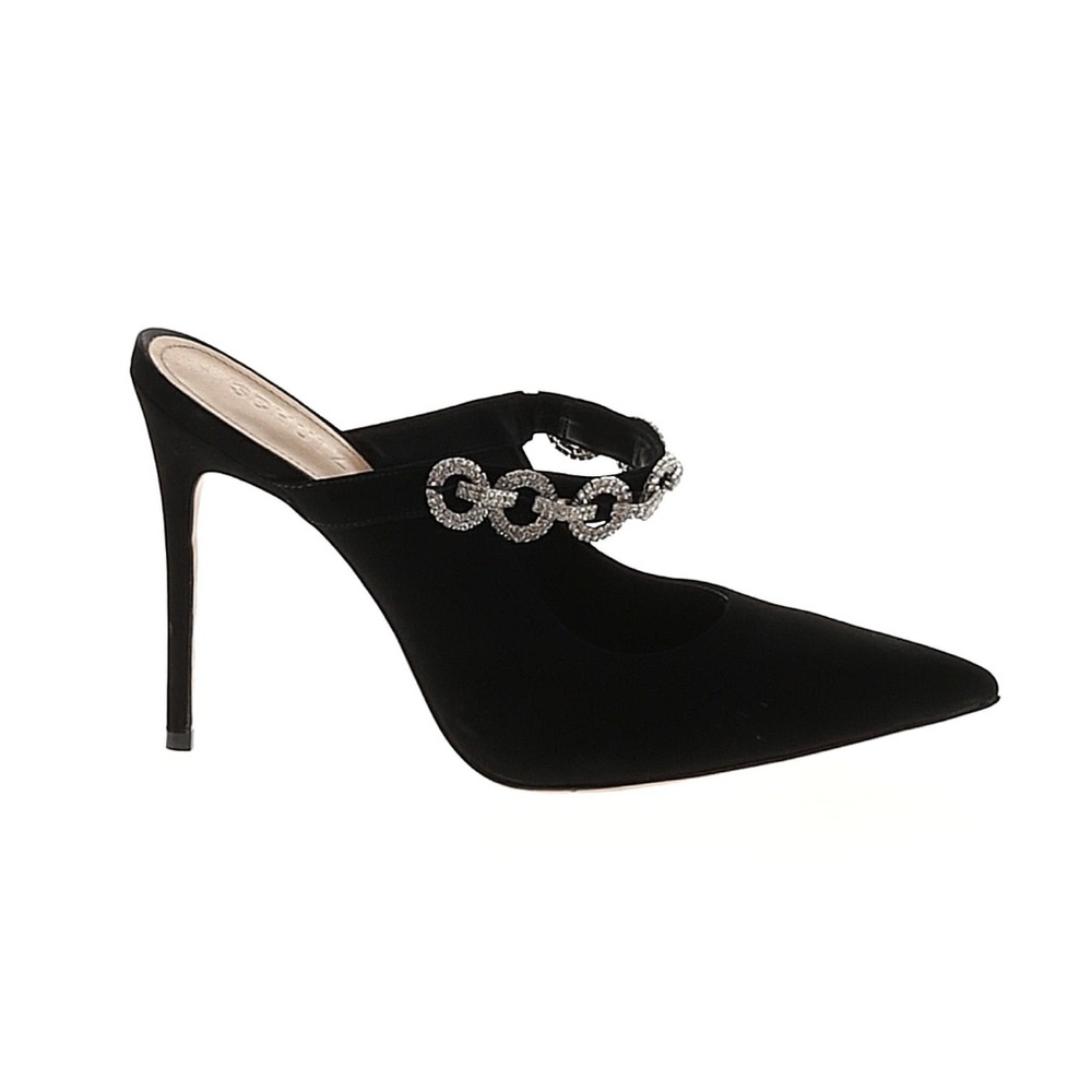 Schutz Elisa black pointed toe embellished heels size 10